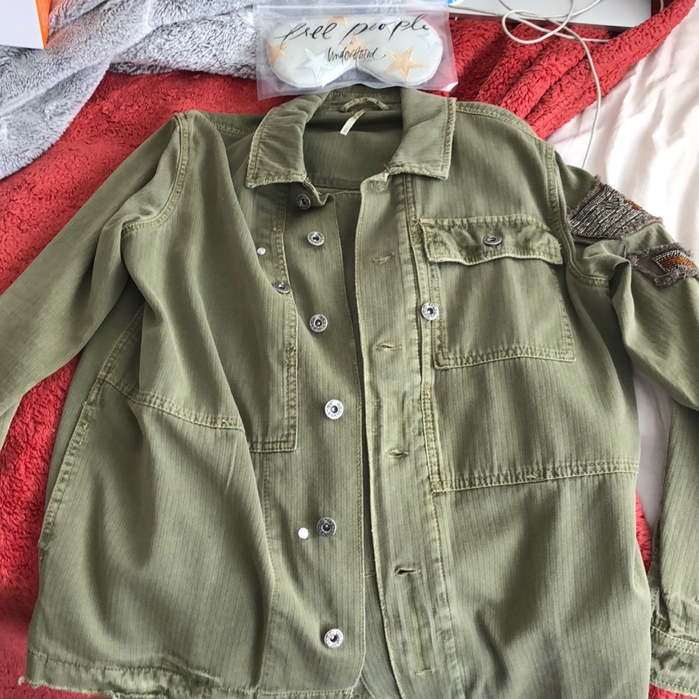 Free People Green Army Jacket